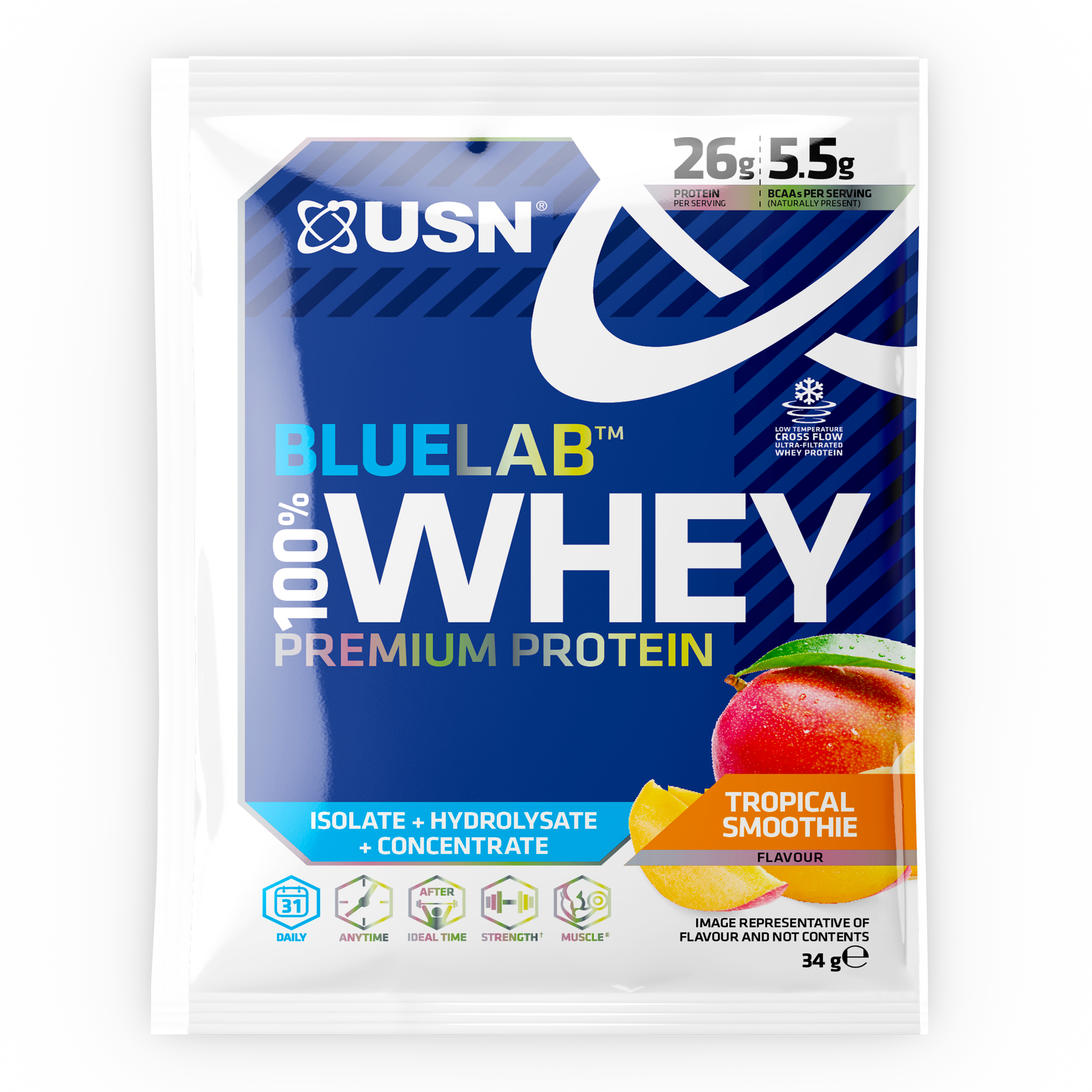 Blue Lab Whey protein 34 grammos tasakos kiszerelés