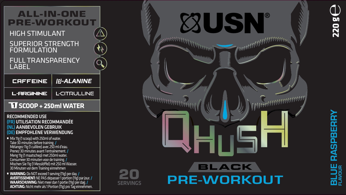 Qhush Black Pre-Workout 220g