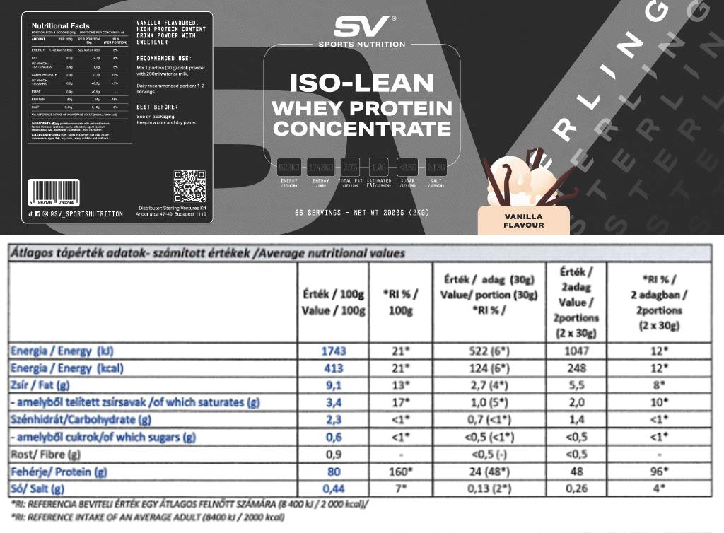 Iso-Lean Whey Protein Concentrate+Isolate 2kg