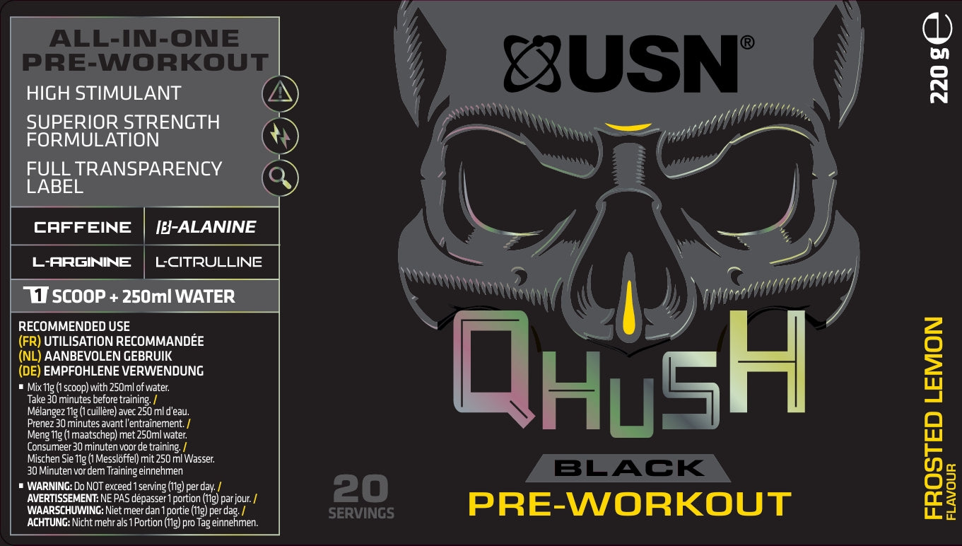 Qhush Black edzés előtti formula