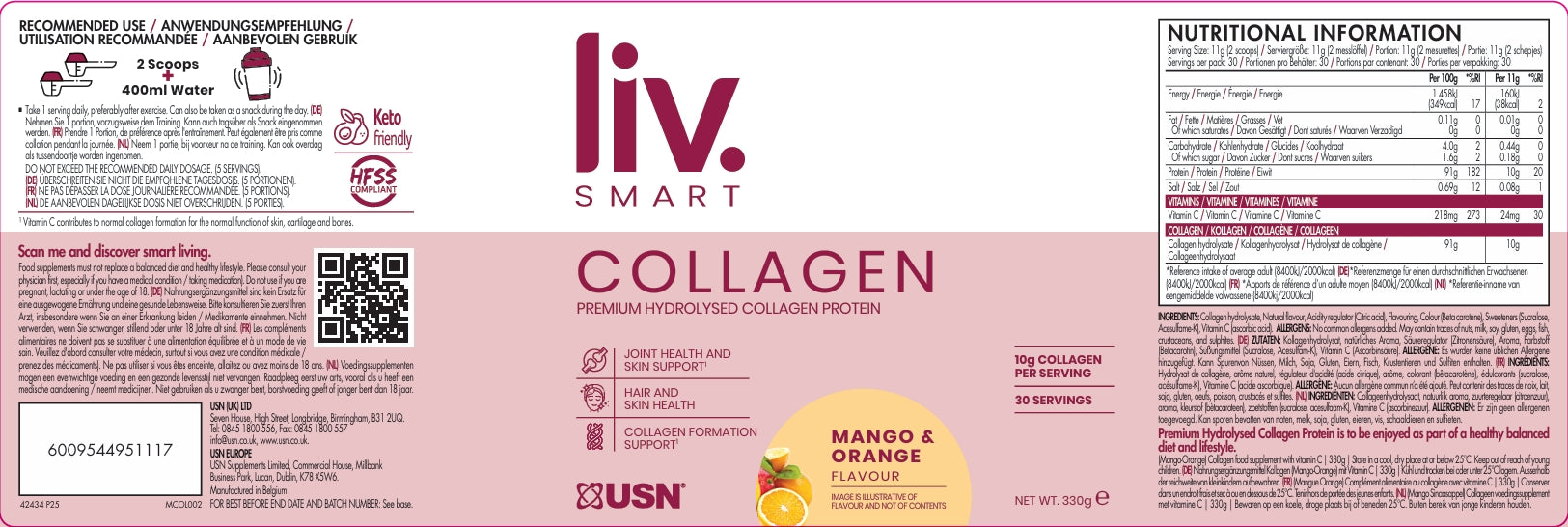 Liv.Smart pure kollagén 330 gramm